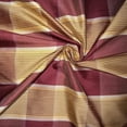 thumbnail image 1 of 100% silk dupion red gold plaids fabric 54quot; wide DUPNEWC8[4], 1 of 3