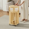 thumbnail image 1 of 100% solid wood stackable stools set of 4, wooden stools, 18-inch stools, stacking stools, nesting tables, sturdy and durable, no installation required, top stackable round side table, 1 of 9