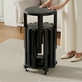 thumbnail image 1 of 100% solid wood stackable stools set of 4, wooden stools, 18-inch stools, stacking stools, nesting tables, sturdy and durable, no installation required, top stackable round side table, 1 of 9
