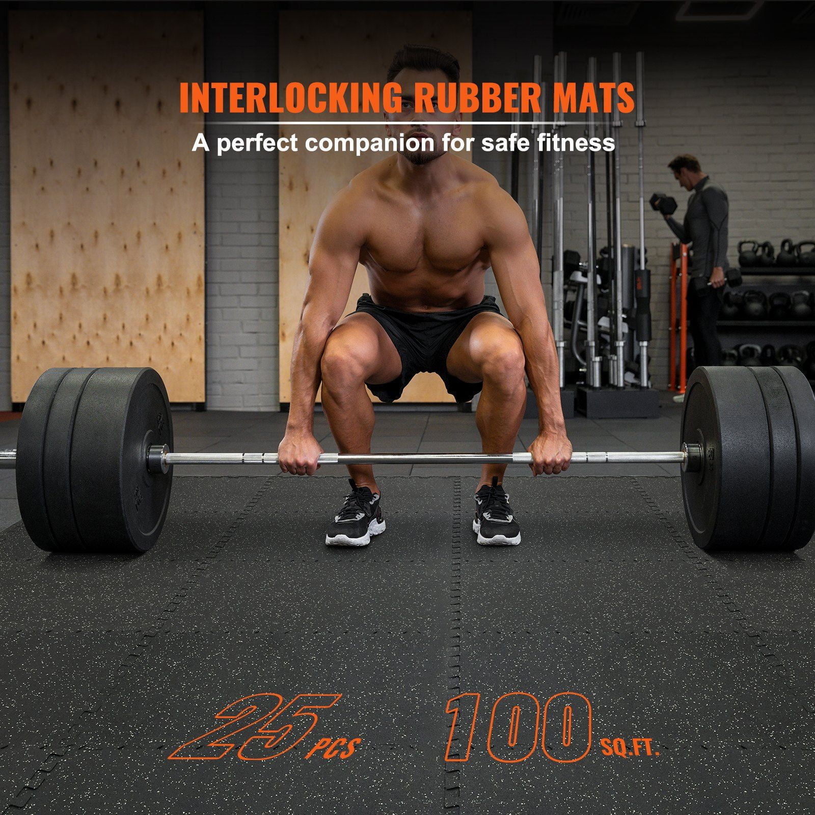 100 sq ft EVA Gym Flooring, 25-Pack 1/2" Thick 24x24 Inch Foam Mats, Waterproof & Shock-Absorbing for Workout, Yoga, Home Fitness
