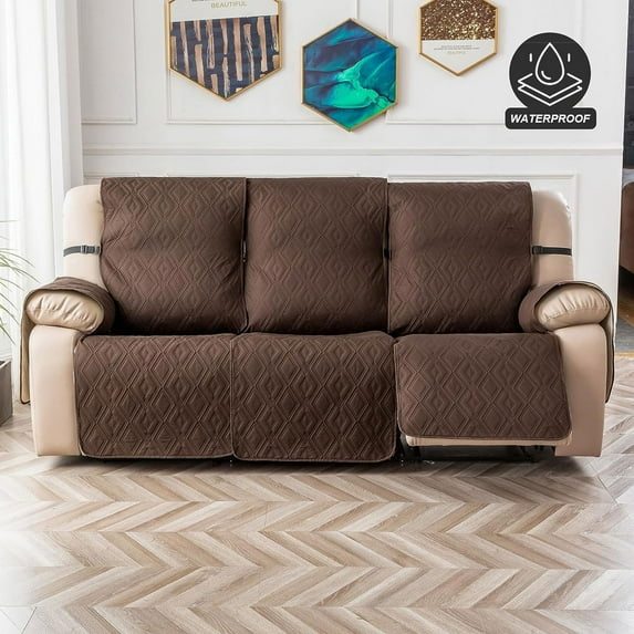 100% waterproof three seater recliner cover, non slip recliner cover with pockets, washable recliner/furniture protection cover for children and pets