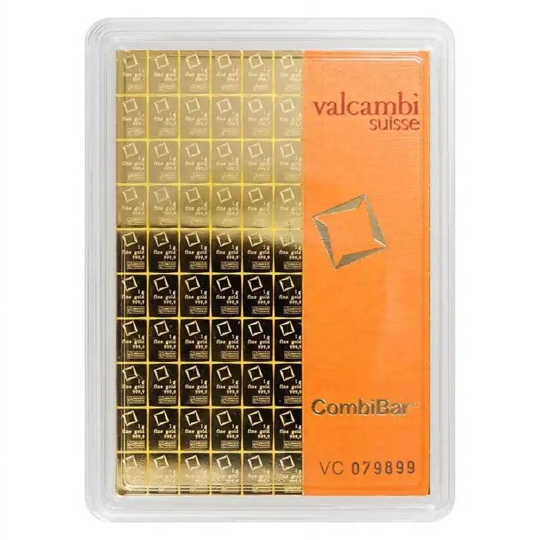 Valcambi 100x1g Gold CombiBar™ w/ Assay Card - .9999 Fine Bullion