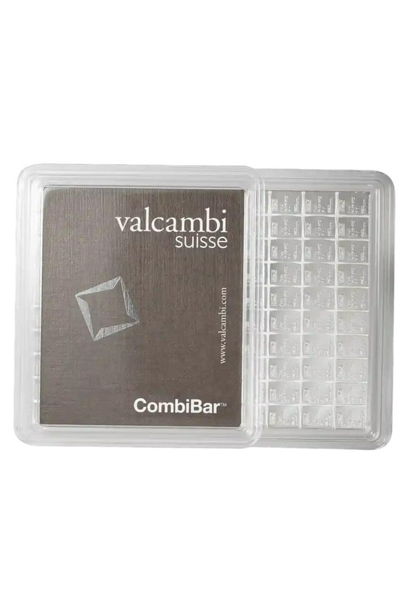 100 x 1 gram Silver Valcambi CombiBar w/ Assay Card