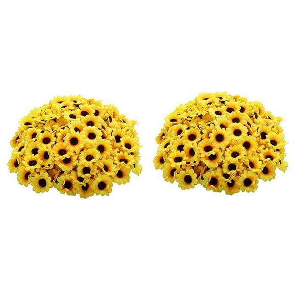 100 x Artificial Sunflower Heads-Yellow