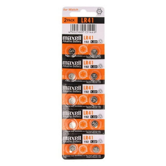 100 x LR41 / AG3 Maxell Alkaline Button Batteries