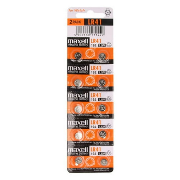 100 x LR41 / AG3 Maxell Alkaline Button Batteries