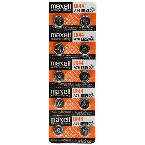 100 x Maxell LR44 - A76 , 675A alkaline Button Battery 1.5V (50 2 Packs)