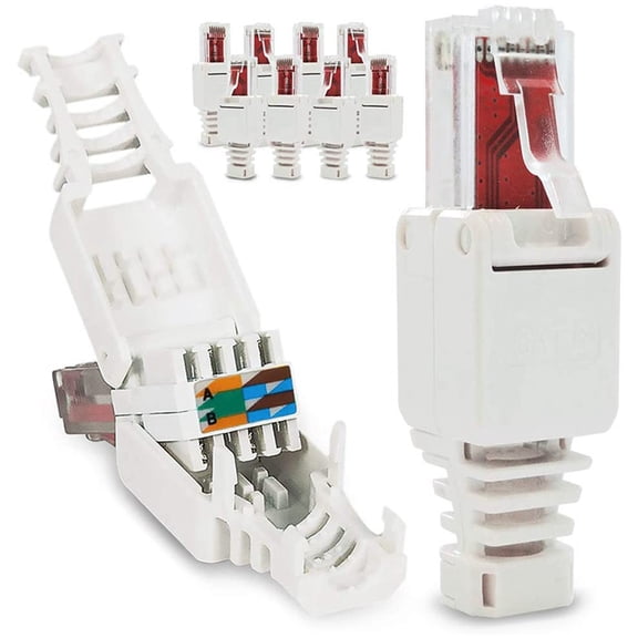 100 x Network Connectors Tool-Free RJ45 CAT6 LAN UTP Cable Plug Without Tools Cat5 Cat7 Installation Cable Patch Cable