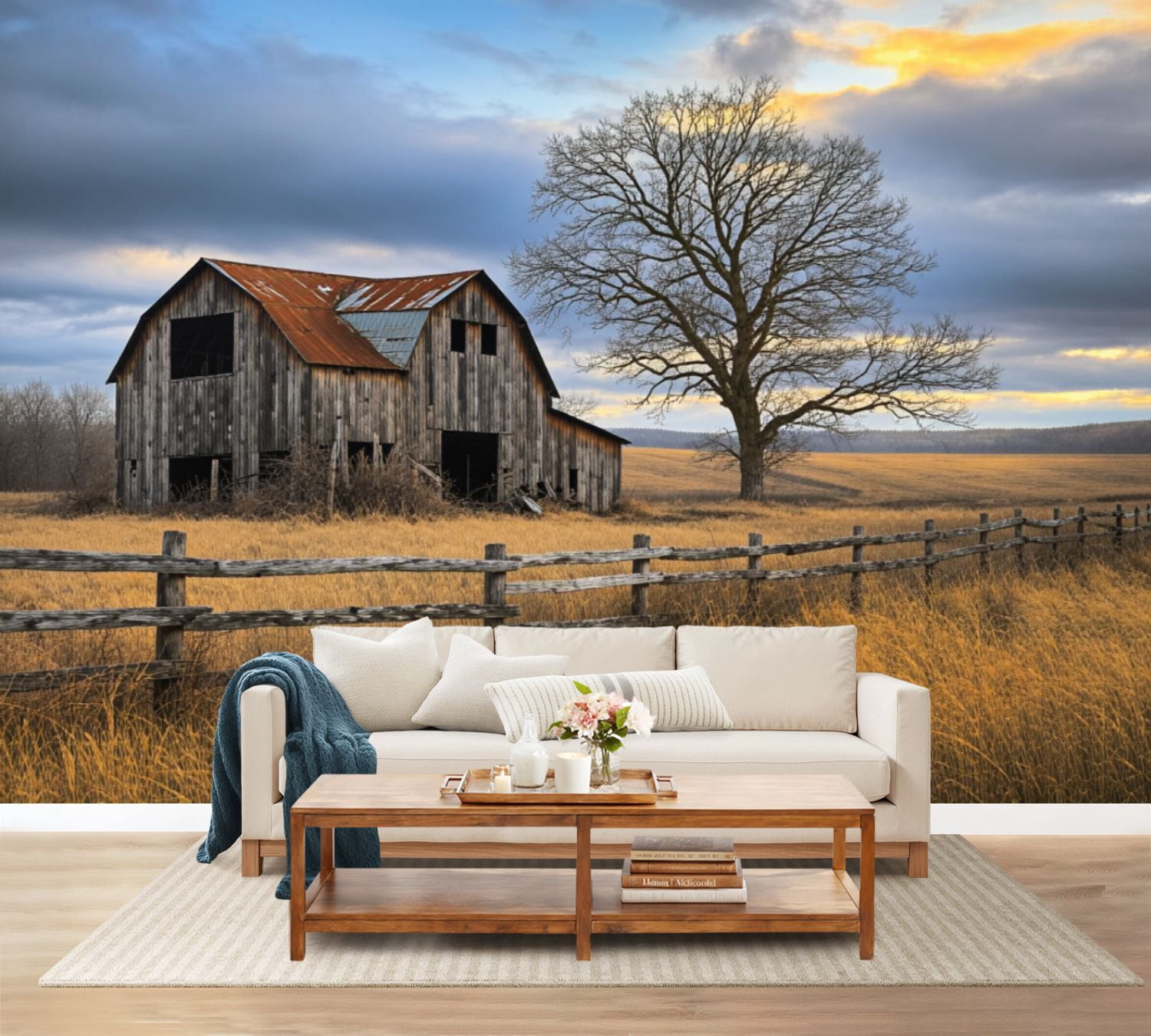 100"x144" Wall Mural Peel and Stick Wallpaper Rustic Farmhouse Vintage ...