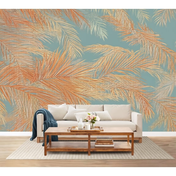 100"x144" Wall Mural Peel and Stick Wallpaper Autumn Inspired Tropical Palm Wall Decor Self Adhesive Removable Wall Stickers for Bedroom Living Room