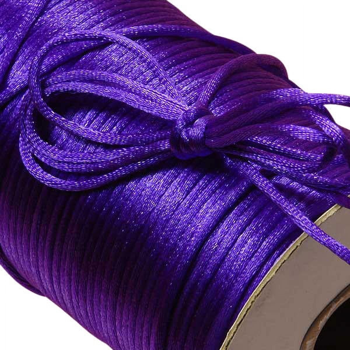 1mm 2mm Nylon Satin Cord Rattail DIY Silk Chinese Knot Shamballa Rattail  Nylon Macrame Knotting Beading String Thread (Royal Blue, 1mm - 50 Yards)