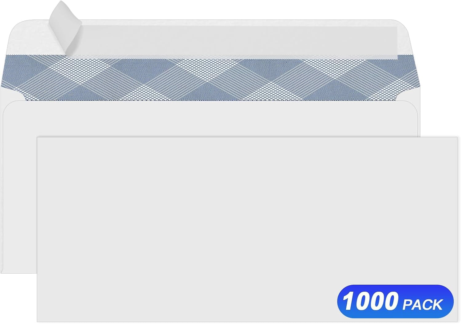 1000#10 Windowless Security Envelopes, NO.10 Self-Seal Windowless Business Mailing Envelopes, Security Tint Pattern for Secure Mailing, Invoices and Statements, Size 4-1/8 x 9-1/2 Inch - 24 LB