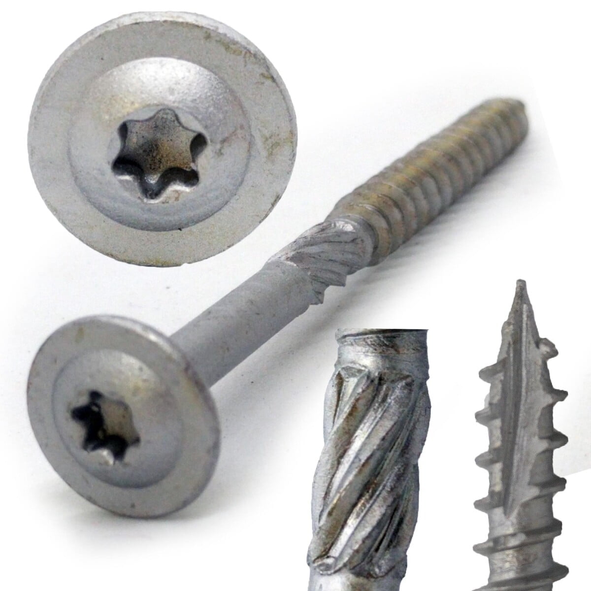 (1000) #15 x 3-1/2" Construction Lag Screws Structural CTX Timber Star Drive Type 17 Pt