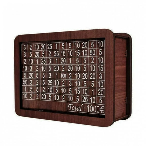1000 2000 3000 5000 10000 Euro Money Box Wooden Piggy Bank Money Vault Savings Box Challenge Cash Storage Case