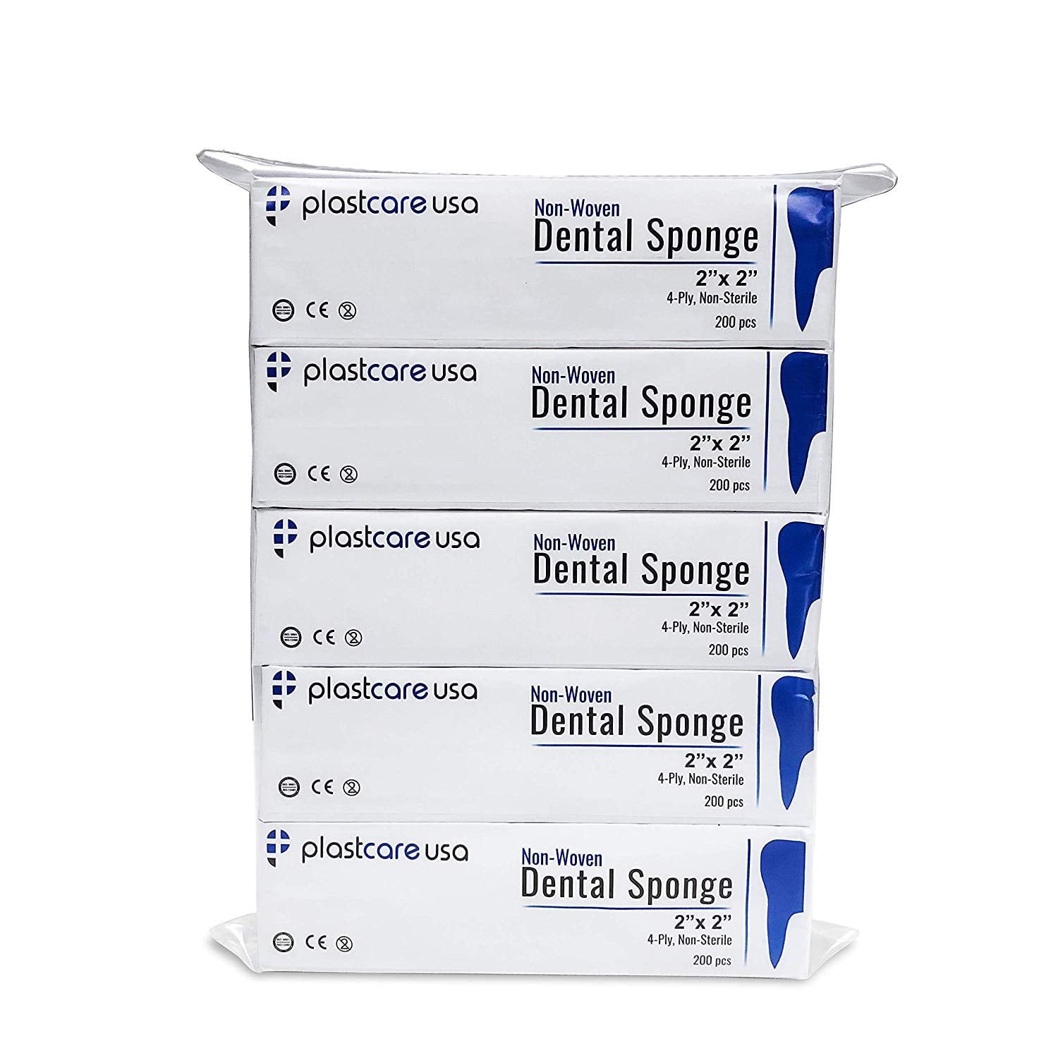 1000 2x2 Non Woven Sponges 4Ply, NonSterile Dental Gauze (5 Packs
