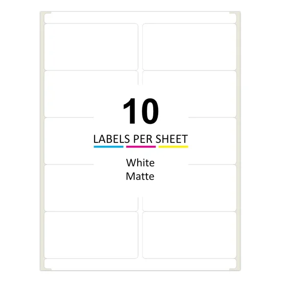 1000 4X2 Self Adhesive Address Labels 10 Per Sheet For Laser And Inkjet Printers