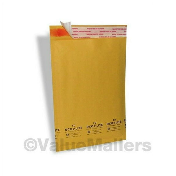 1000 6x10 #0 MADE IN USA Ecolite Kraft Bubble Mailers Envelopes Bags CD DVD