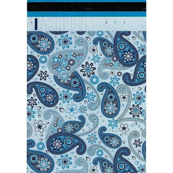 1000 6x9 Blue Paisley Designer Poly Mailers Envelopes Boutique Custom Bags