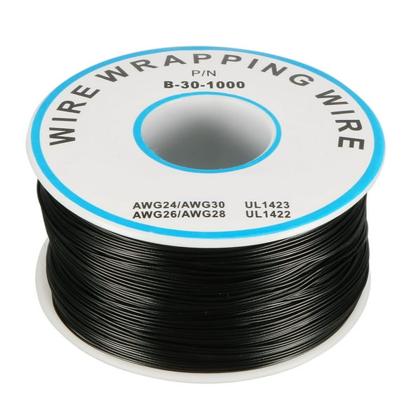 1000.7FT Breadboard Wrapping Wire PCB Solder Coated Tin Cable Black
