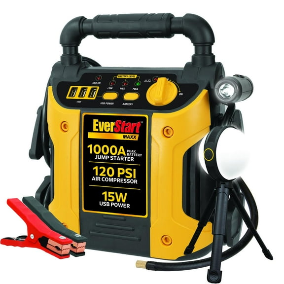 J7CEB 1000A Jump Starter and Compressor and Bonus USB Light