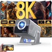 [1000 ANSI & Auto Focus] Magcubic 8K/4K Support 1080P Native Full HD Projector, Smart Home Theatre Support WiFi6 & BT 5.4, Android 14 Pre-Installed APPs, X7
