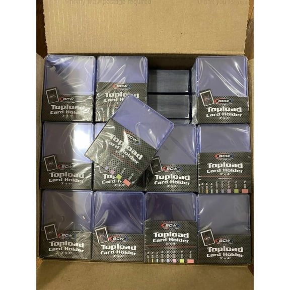 (1000) BCW 3x4 Regular Trading Card Toploaders Top Loaders Case *IN STOCK*