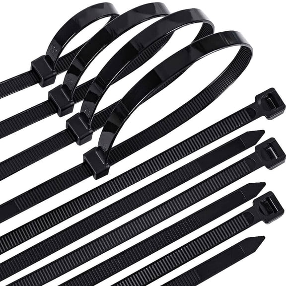 1000 BULK~18" BLACK CABLE ZIP TIES Heavy Duty UV Resistant UL 6/6 Nylon