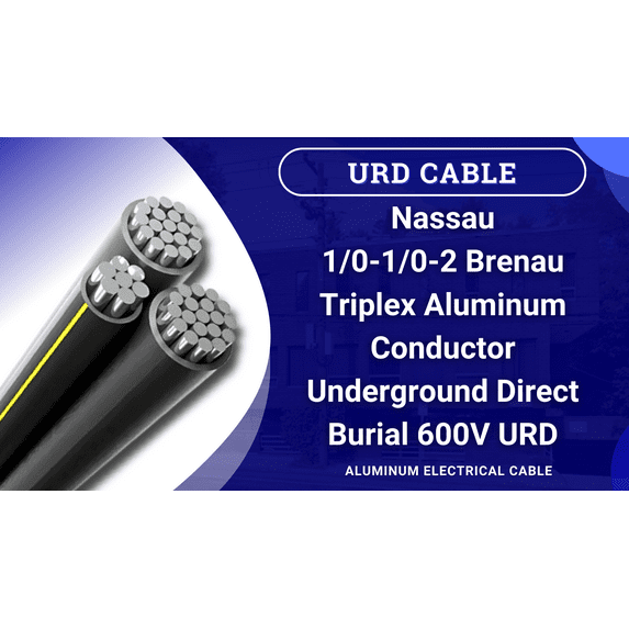 1000' Brenau 1/0-1/0-2 Aluminum Triplex URD Direct Burial Cable