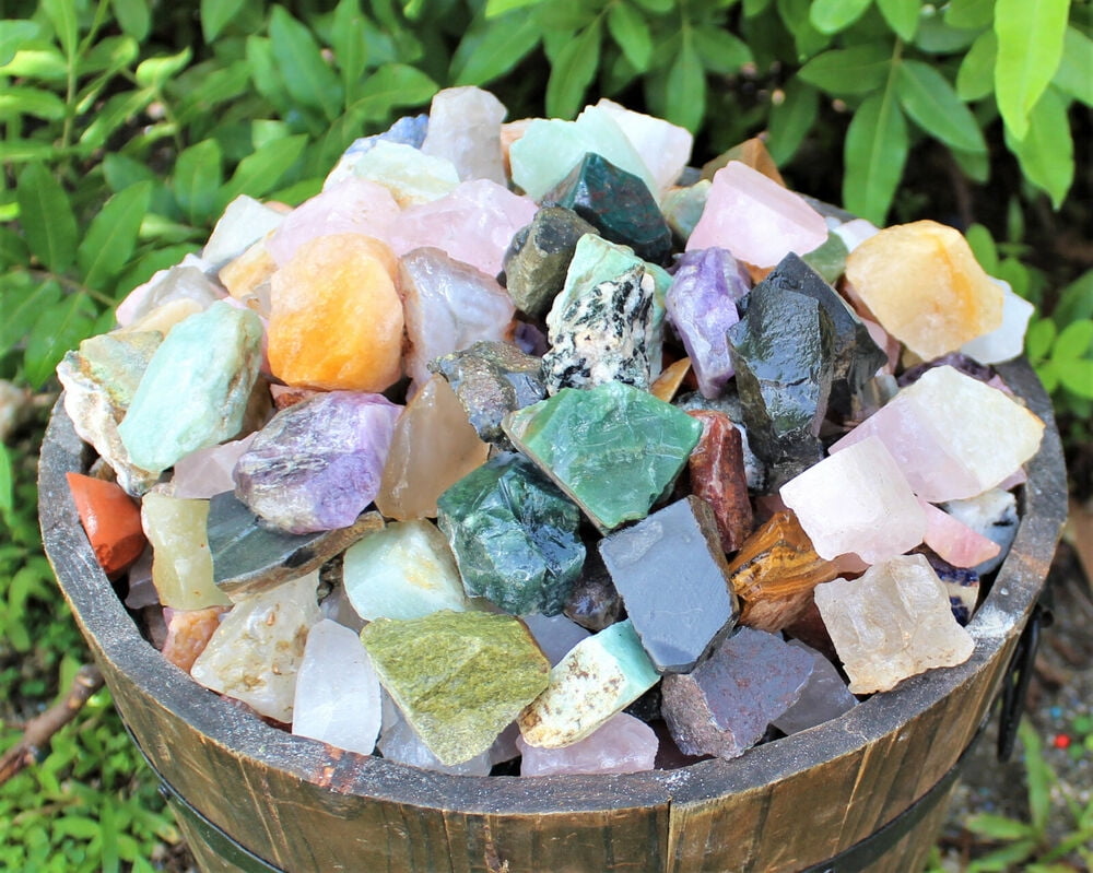 Brown Barrel 1000 Carat Bulk Mix Assorted Rough India Stones, Rocks, 1 ...