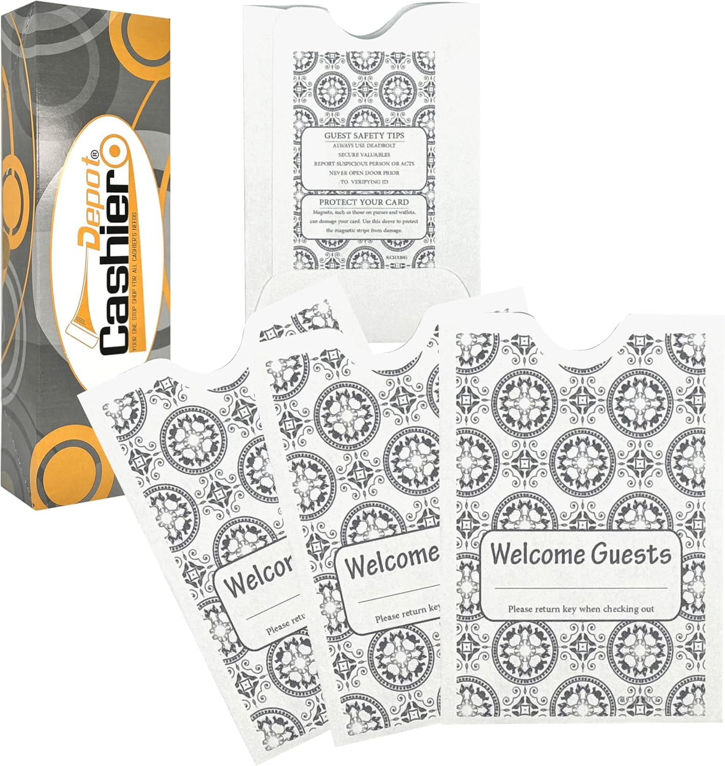 1000 Cashier Depot Key Card Sleeves/Envelopes " Guests" 2 3/8