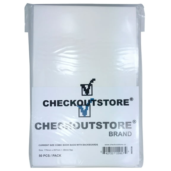 1000 CheckOutStore Crystal Clear Current Age Thick Comic Book Bags /w Backing Boards