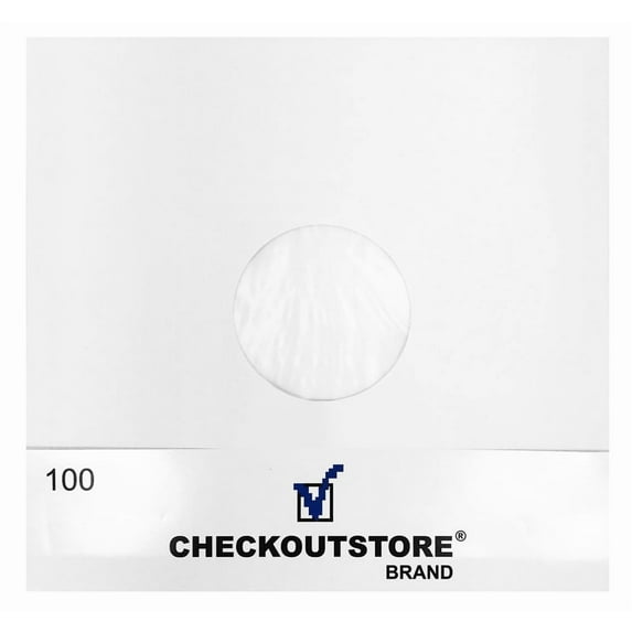 (1000) CheckOutStore Paper Record Inner Sleeves With Hole for 12" LP Vinyl 33 RPM Records (Polylined)