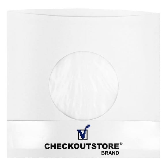 1000 CheckOutStore Paper Record Sleeves Polylined With Hole for 7" Vinyl 45 RPM Records (Inner Sleeves)
