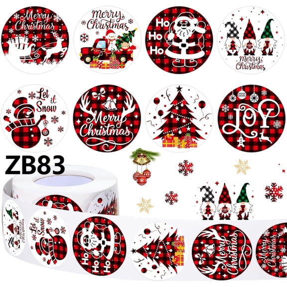1000 Christmas stickers, Merry Christmas stickers, suitable for sealing Christmas card envelopes, Santa Claus, truck, snowman, reindeer, plaid patterns, Christmas card gift sealing stickers.