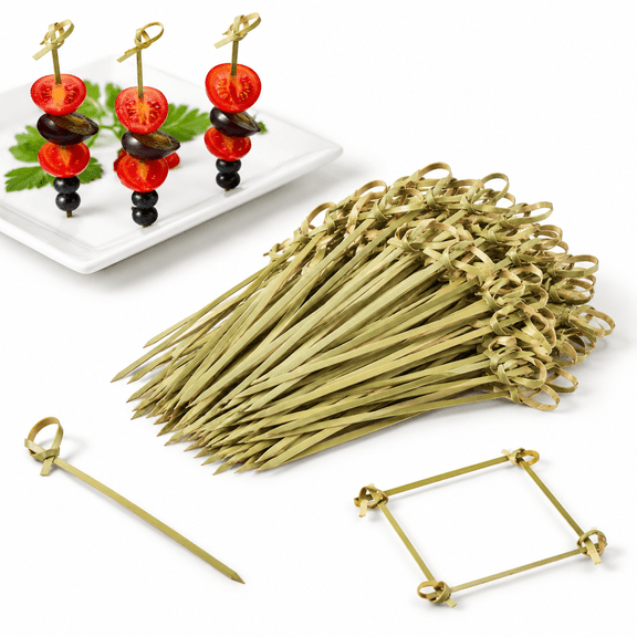 1000 Cocktail Picks Knotted Skewers 4-6 Inch