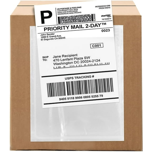 1000 Count 4.5" x 6" Shipping Label Envelopes, Clear Packing List Pouches with Self-Adhesive Back, Top Loading for Shipping Labels Sleeves, for Packing Slips, Labels Invoices & Paperwork. GPI