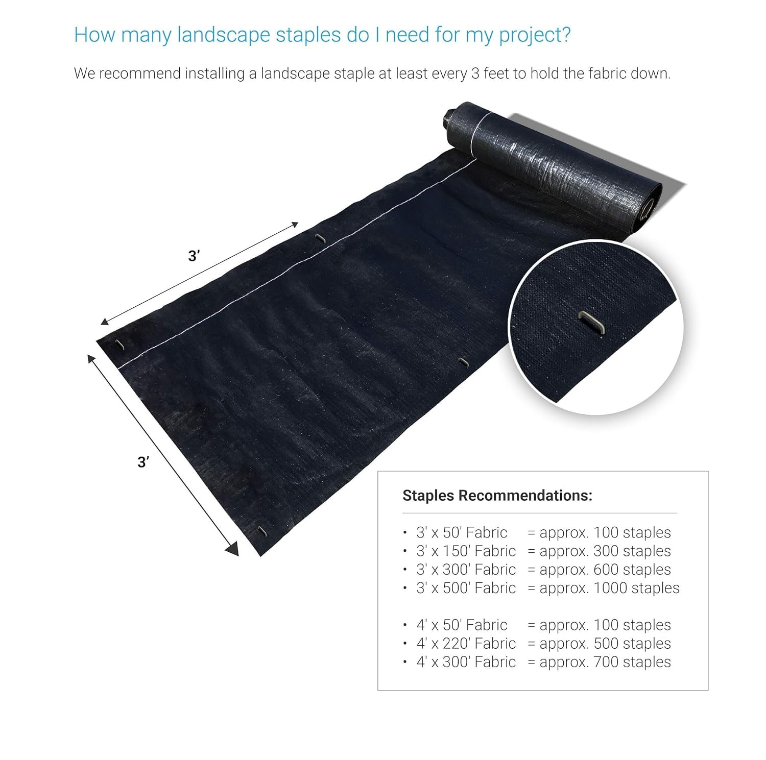 1000 Count 6" Landscape Staples Industrial Grade 11 Gauge Steel