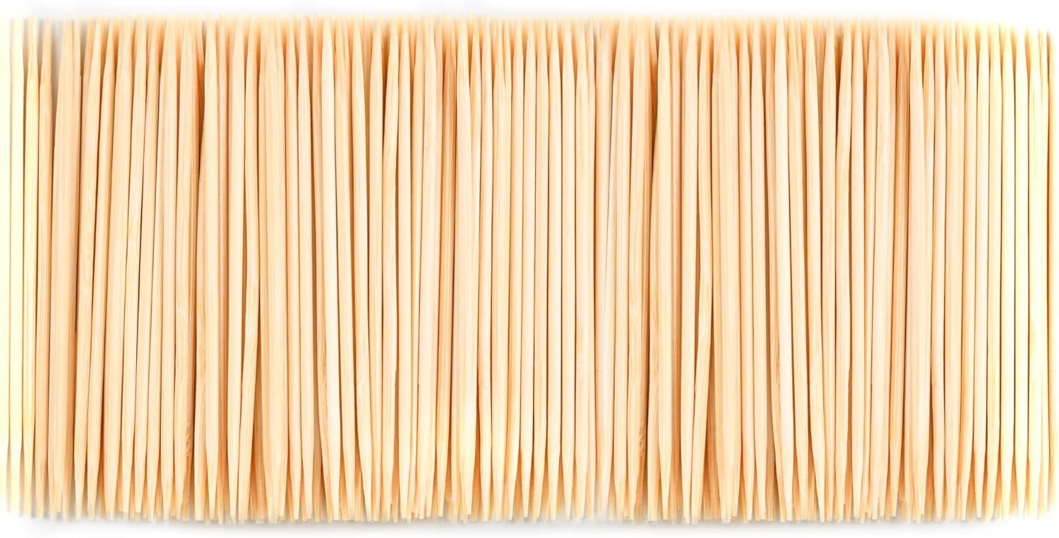 1000 Count Bamboo Toothpicks Barbecue, Fruits And Teeth Cleaning - Round Double-Pointed Wooden Toothpicks, Toothpicks For Appetizers,Olives,