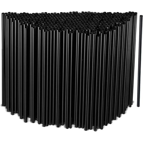 [1000 Count - Black] 5'' inch Plastic Stirrer Stick Disposable Sip Straws, Sticks, For Sipping, Cocktails, Bars, Coffee Stirrers