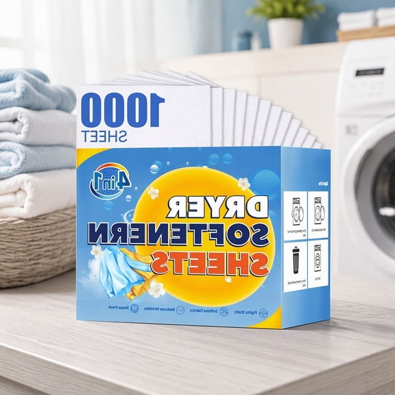 1000 Count Dryer Sheets, Fabric Softener Sheets with Oil, XL Size for Static Control, Wrinkle Reduction and Scent