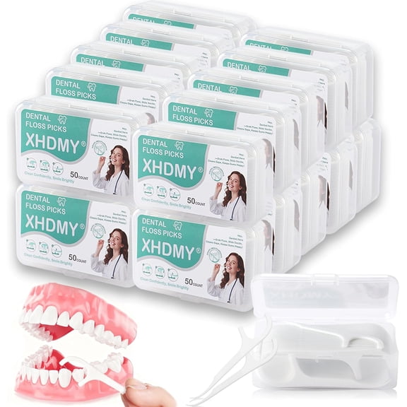 1000 Count Floss Picks Dental Tooth Sticks Flossers Strong Toothpicks in Handy Travel Cases for Family Restaurant Bulk Adults Teeth Cleaning