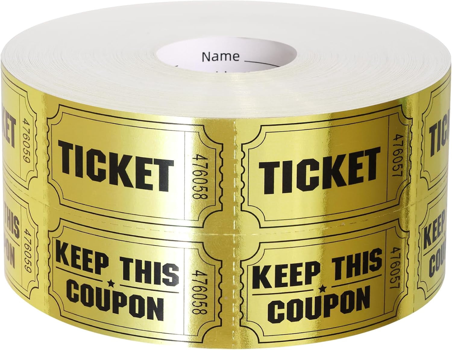 1000 Count Gold Double Roll Raffle Tickets 2