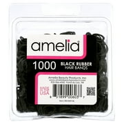 1000 Count Rubber Bands in Re-closable Container for Ponytails and Braids (Black)