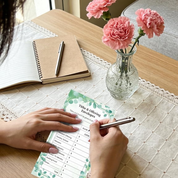 1000 Count Tithes and Offering Envelopes for Church -28lb Church Offering Envelopes, 6.4 x 3.5 Inches with Eucalyptus Leaves (Box Packaging)