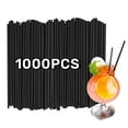 thumbnail image 1 of 1000 Counts Coffee & Cocktail Stirrers/Straws, MODANU 8.26 inch Disposable Plastic Sip Stir Sticks, Black, 1 of 8