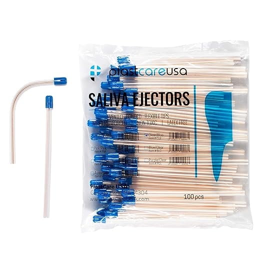 1000 Dental Saliva Ejectors Disposable, Medical Grade Latex Free Suction Tips (Clear)