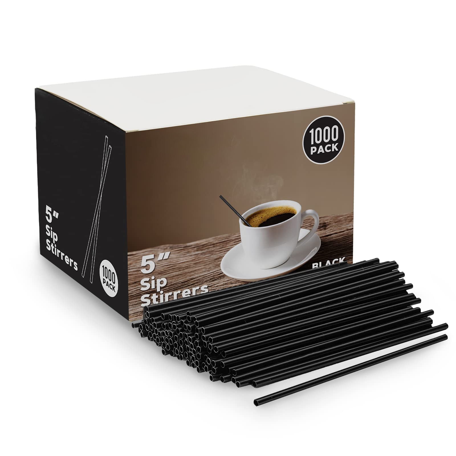 1000 Disposable 5 Inch Stir Straws Plastic Coffee Stirrers, for Hot ...
