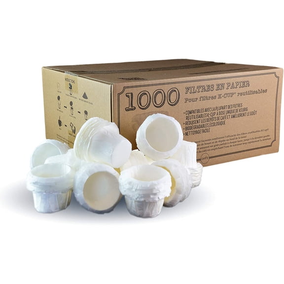 1000 Disposable K-CUP Paper filters for single cup coffer filters compatible with , EZ-Cup and other Reusable K-CUP Filters (1000)