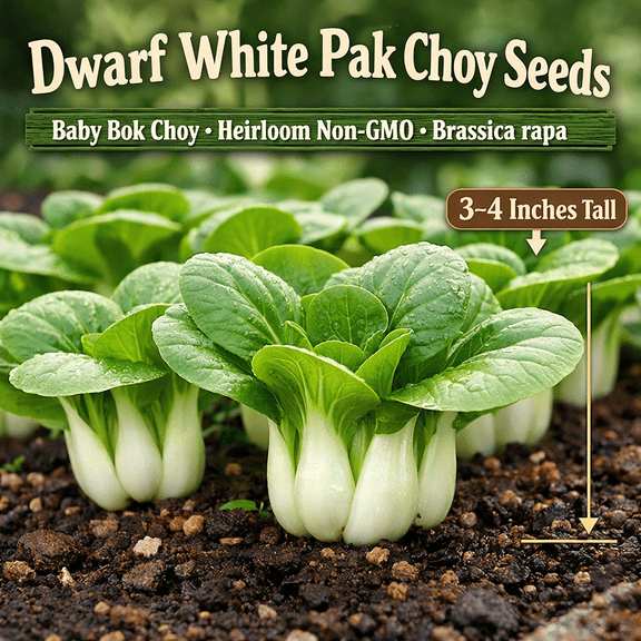 1000 Dwarf White Pak Choy Plant Seeds, Heirloom Non-GMO by Mai's Family