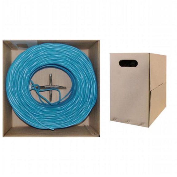 1000 Feet Bulk Cat5e Plenum Rated (CMP) Ethernet Cable, 4 Pair Solid Bare Copper, STP (Shielded Twisted Pair), Spool, Cat5e Ethernet Cable Plenum, Cat5e Plenum Blue, CableWholesale